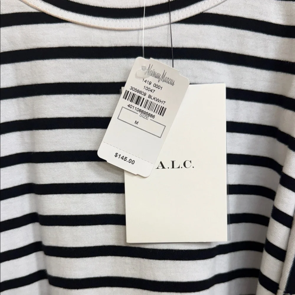 ALC Black and White Striped Women's Top - Picture 2 of 8